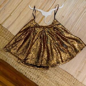 Gold sequin skirt